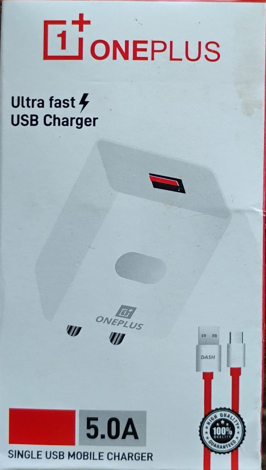 ONE PLUS 65W 5.0A Ultra Fast USB Charger with Charging Cable